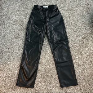 Curve Love Ankle Straight Ultra High Rise Leather Pants